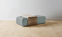 The Bowery Ottoman - Nubuck Leather Tide