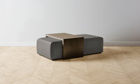 The Bowery Ottoman - Pebbled Leather Ash