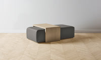 The Bowery Ottoman - Pebbled Leather Ash