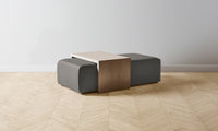 The Bowery Ottoman - Pebbled Leather Ash