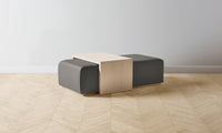 The Bowery Ottoman - Pebbled Leather Ash