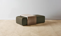 The Bowery Ottoman - Pebbled Leather Truffle