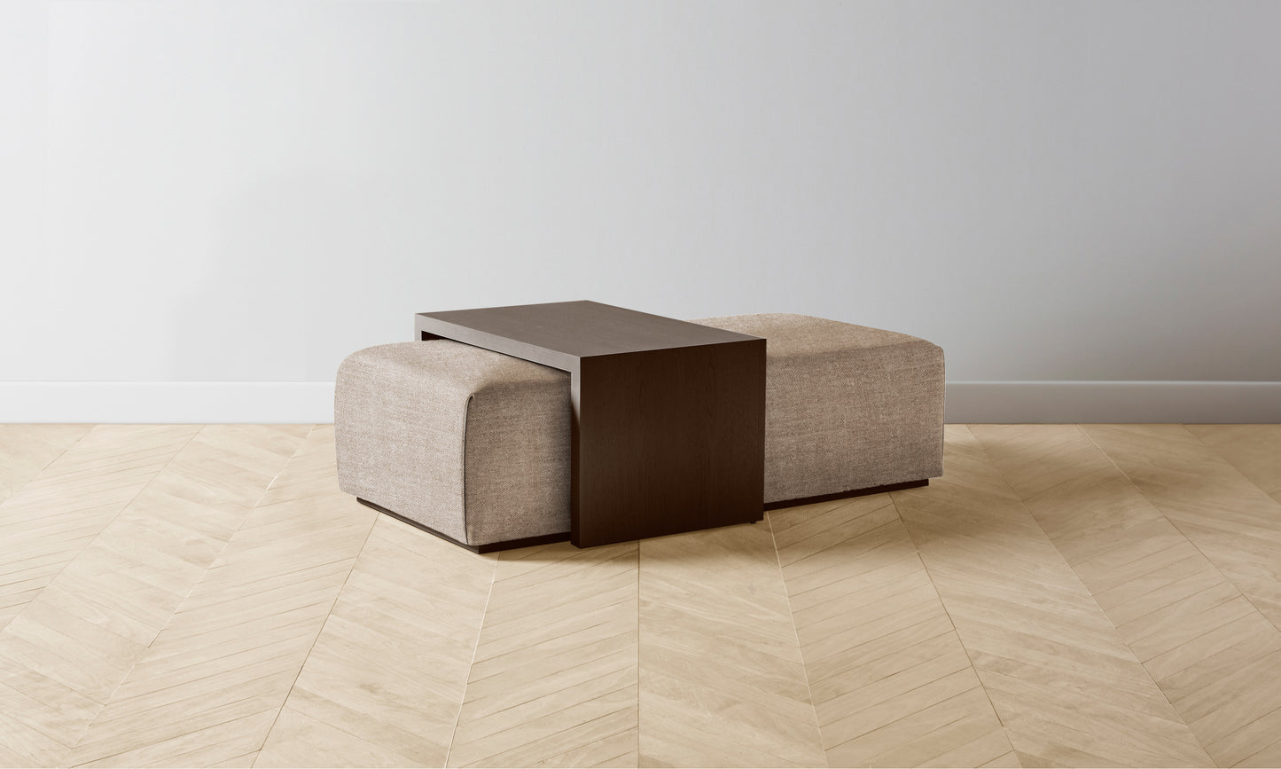 The Bowery Ottoman - Performance Basketweave Malt