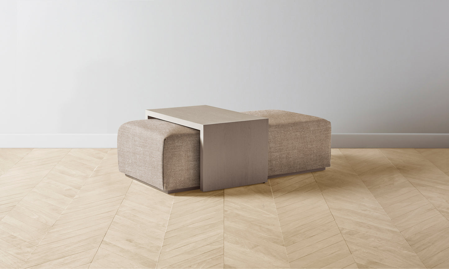 The Bowery Ottoman - Performance Basketweave Malt