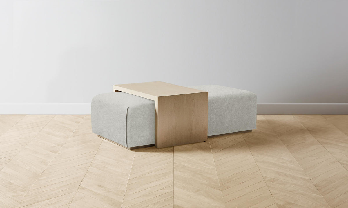 The Bowery Ottoman - Performance Mélange Weave Flint