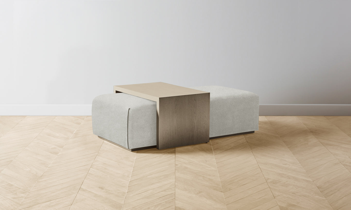 The Bowery Ottoman - Performance Melange Weave Flint