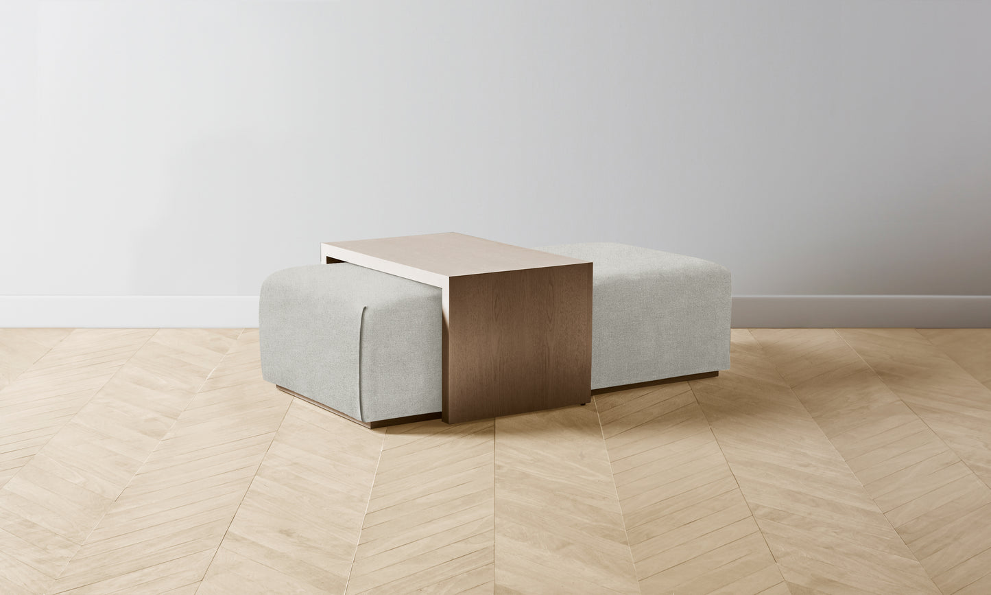 The Bowery Ottoman - Performance Melange Weave Flint