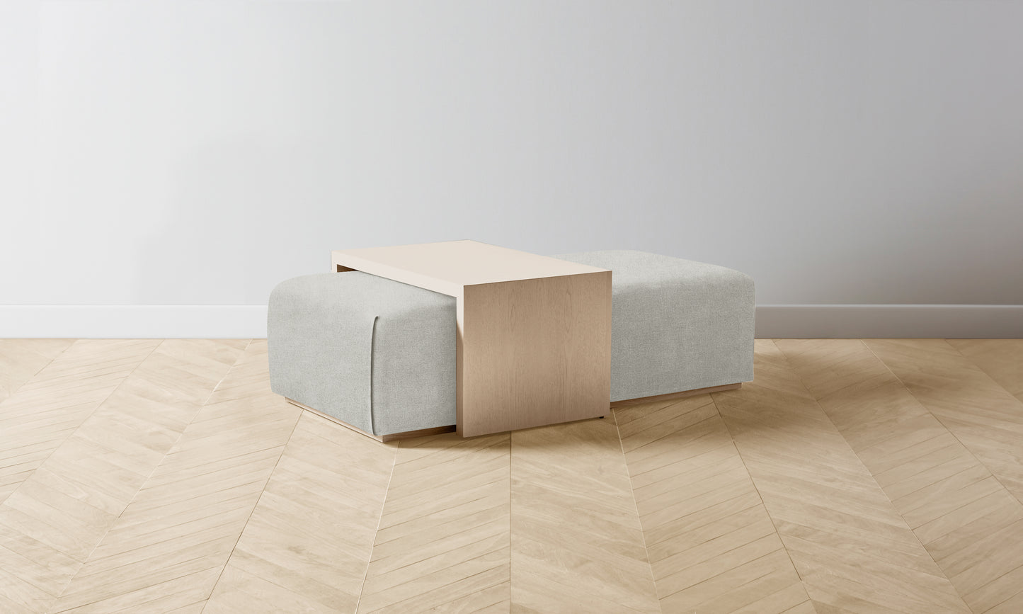 The Bowery Ottoman - Performance Melange Weave Flint