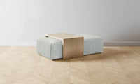 The Bowery Ottoman - Performance Mélange Weave Seaglass