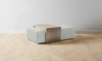 The Bowery Ottoman - Performance Mélange Weave Seaglass