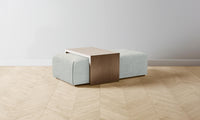 The Bowery Ottoman - Performance Mélange Weave Seaglass