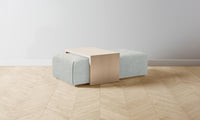 The Bowery Ottoman - Performance Mélange Weave Seaglass