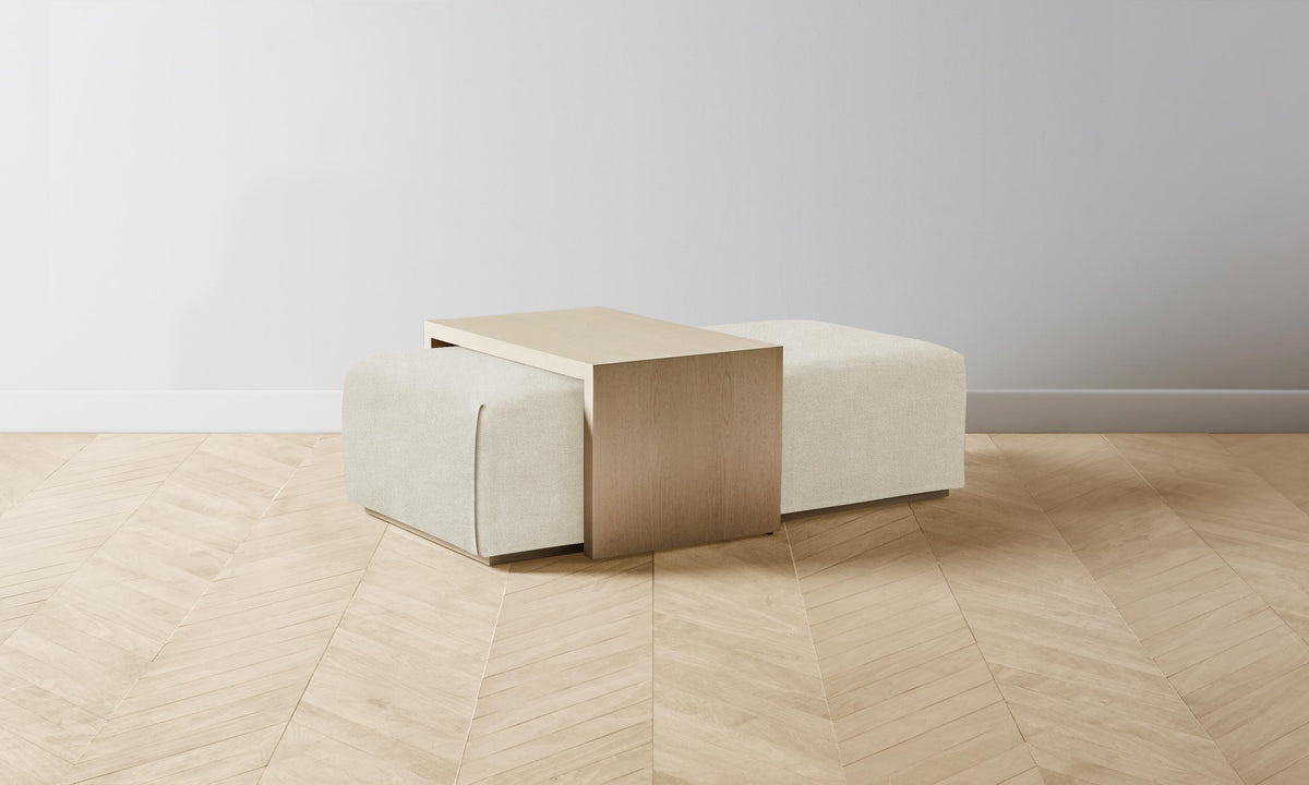 The Bowery Ottoman - Performance Mélange Weave Shell
