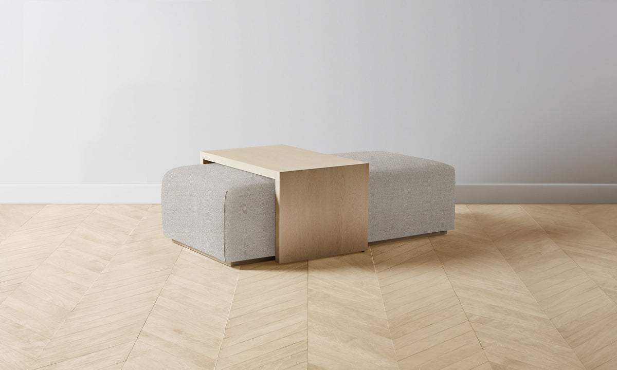 The Bowery Ottoman - Performance Textural Weave Breeze