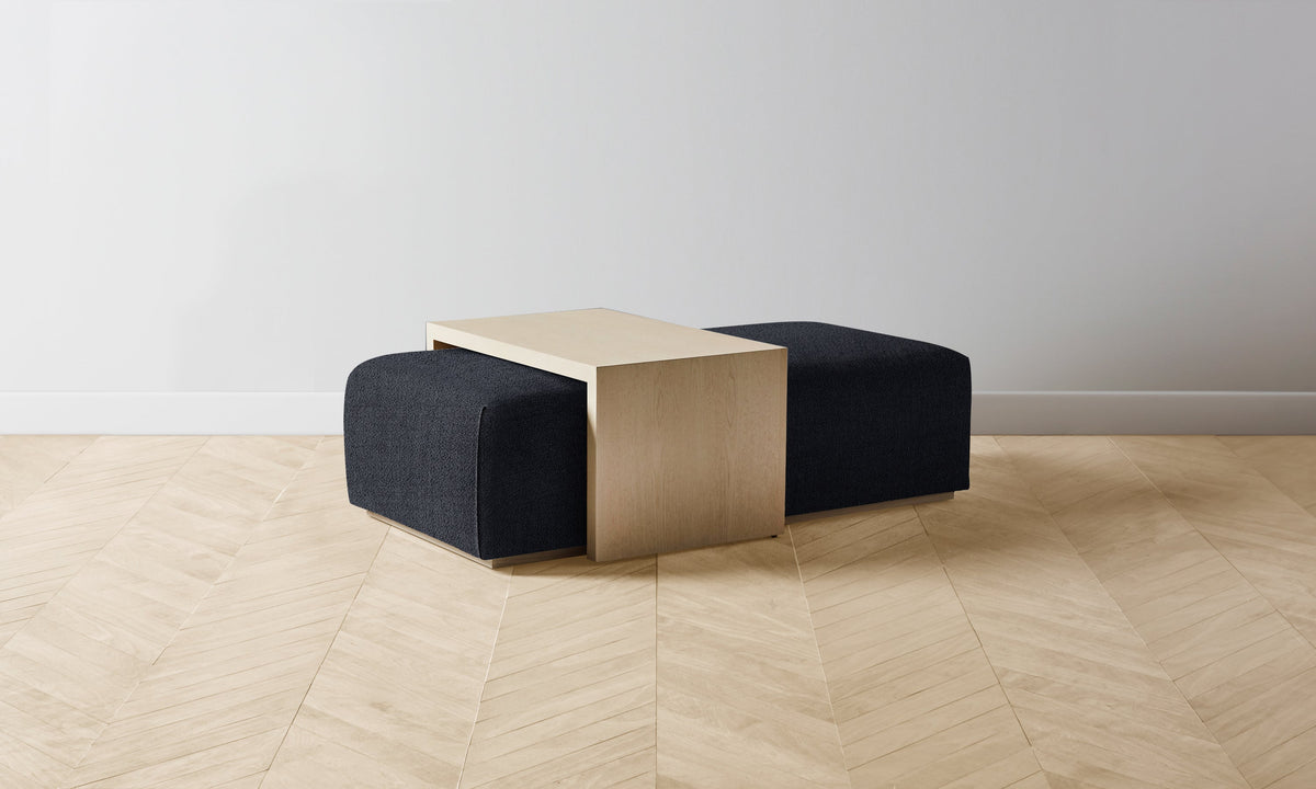 The Bowery Ottoman - Performance Textural Weave Marina