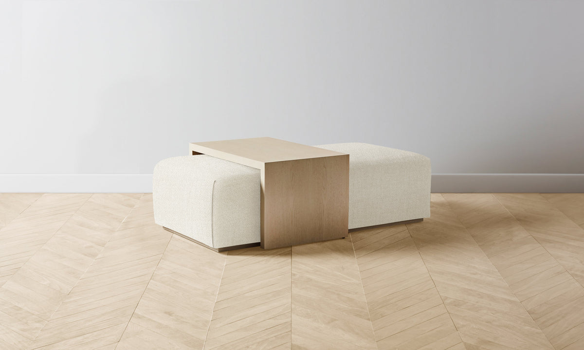 The Bowery Ottoman - Performance Textural Weave Wisp