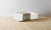 The Bowery Ottoman - Performance Linen Weave Pure White