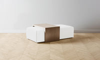 The Bowery Ottoman - Performance Linen Weave Pure White