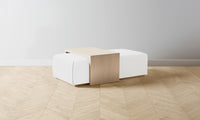 The Bowery Ottoman - Performance Linen Weave Pure White