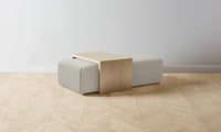 The Bowery Ottoman - Performance Textured Linen Flax