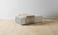 The Bowery Ottoman - Performance Textured Linen Flax