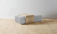 The Bowery Ottoman - Performance Linen Weave Cloud