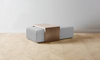 The Bowery Ottoman - Performance Linen Weave Cloud