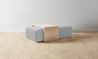 The Bowery Ottoman - Performance Linen Weave Cloud