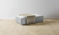 The Bowery Ottoman - Performance Textured Tweed Alpine