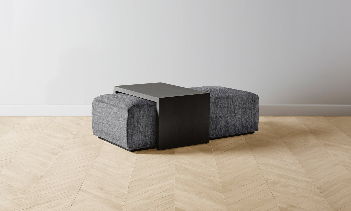 The Bowery Ottoman - Performance Tweed Smoke