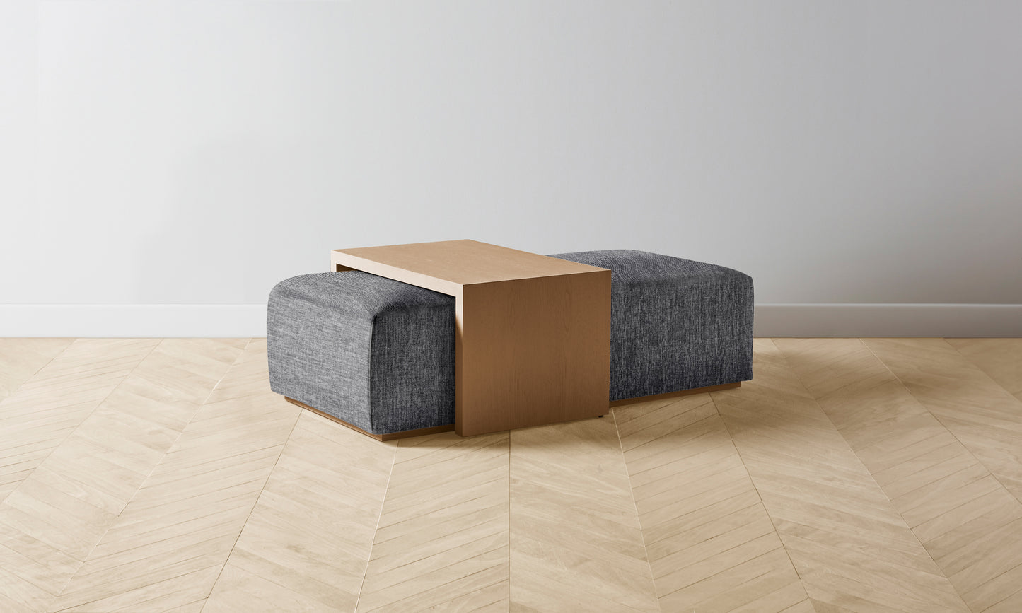 The Bowery Ottoman - Performance Tweed Smoke