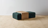 The Bowery Ottoman - Performance Velvet Emerald