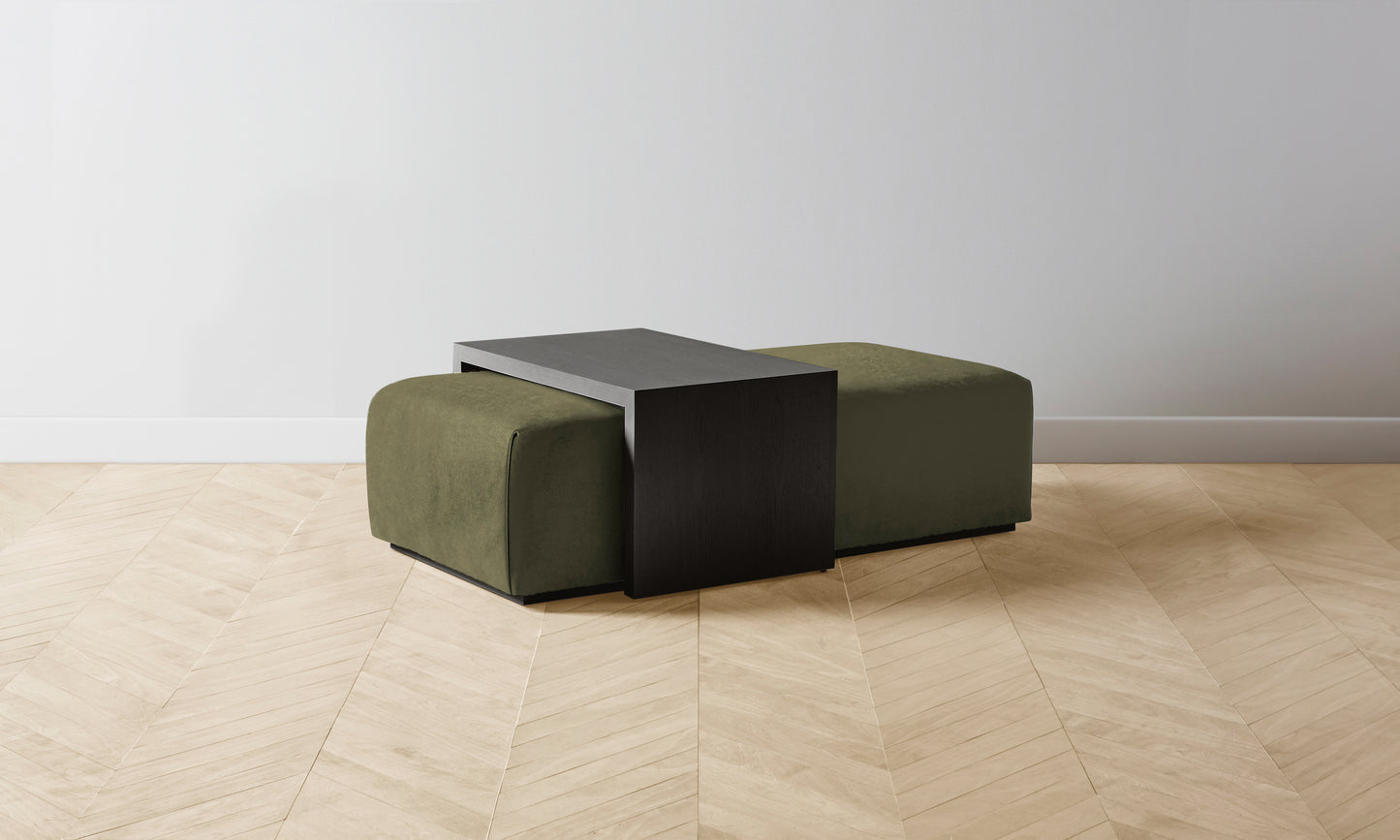 The Bowery Ottoman - Performance Velvet Olive