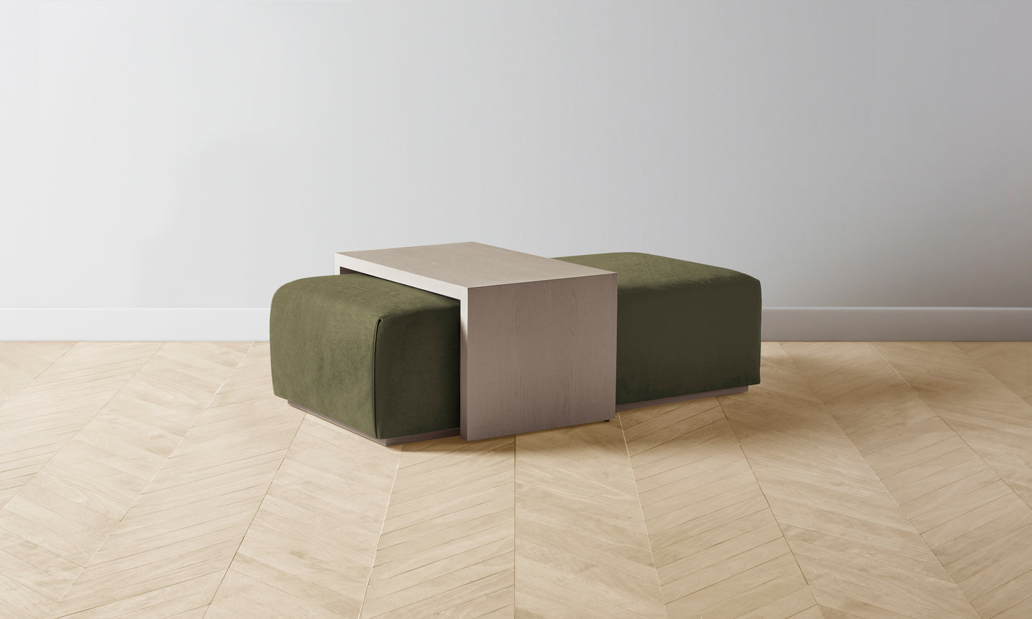 The Bowery Ottoman - Performance Velvet Olive