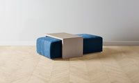 The Bowery Ottoman - Performance Velvet Sapphire