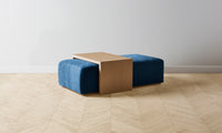 The Bowery Ottoman - Performance Velvet Sapphire