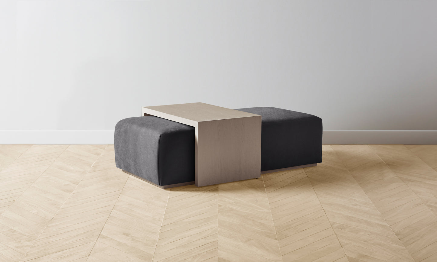 The Bowery Ottoman - Performance Velvet Slate