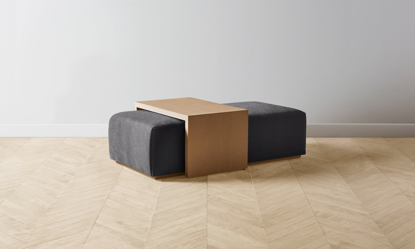 The Bowery Ottoman - Performance Velvet Slate