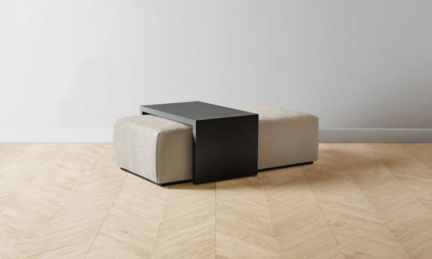 The Bowery Ottoman - Performance Velvet Taupe