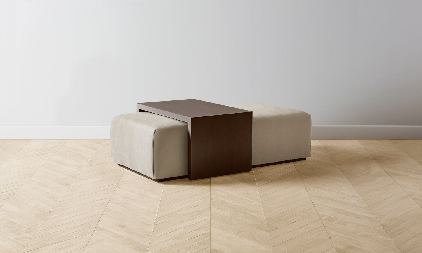 The Bowery Ottoman - Performance Velvet Taupe