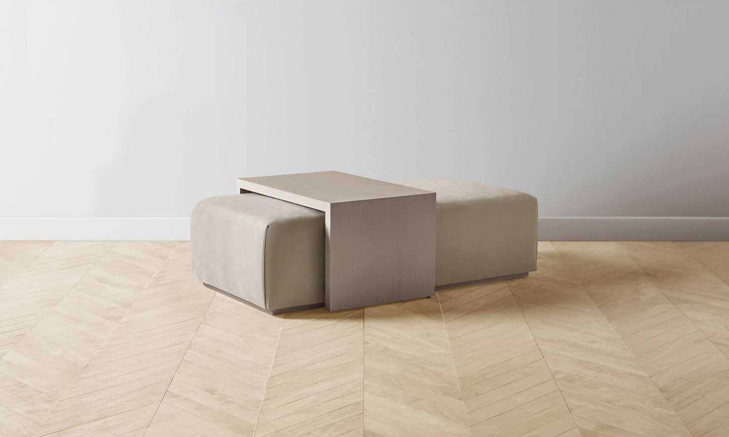 The Bowery Ottoman - Performance Velvet Taupe