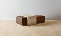 The Bowery Ottoman - Tuscan Leather Bourbon