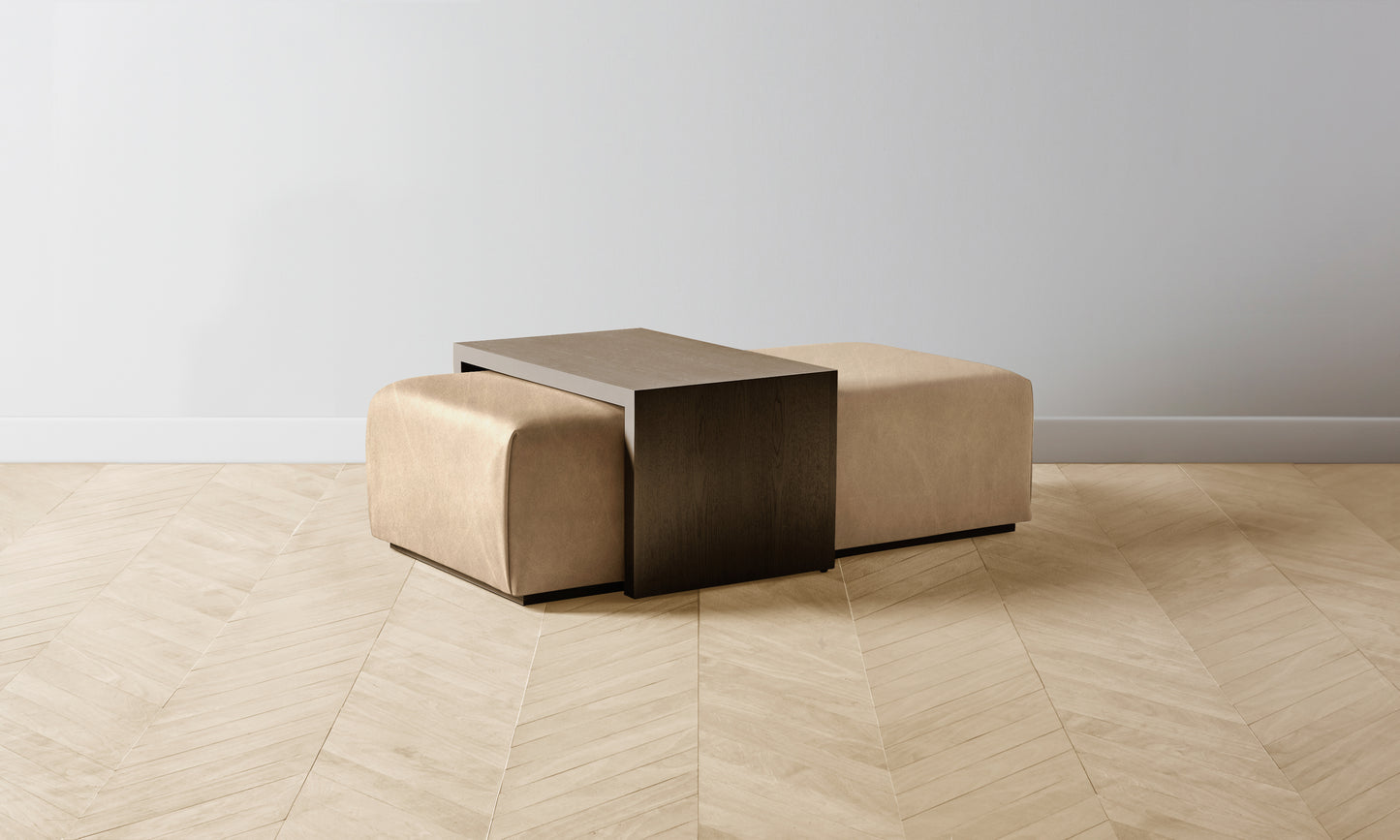 The Bowery Ottoman - Tuscan Leather Camel