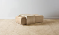 The Bowery Ottoman - Tuscan Leather Camel