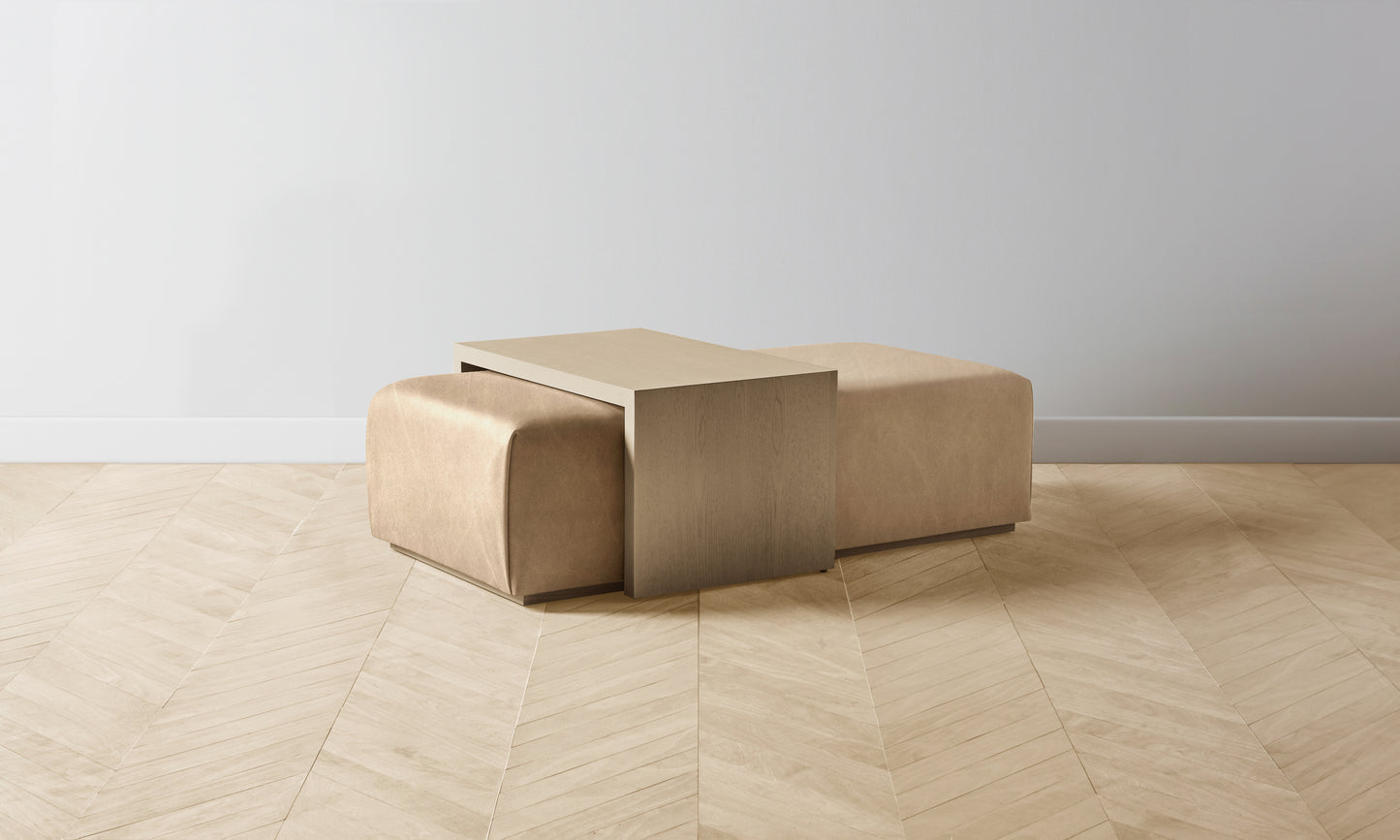 The Bowery Ottoman - Tuscan Leather Camel