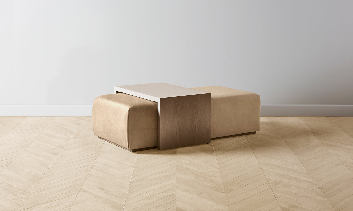 The Bowery Ottoman - Tuscan Leather Camel