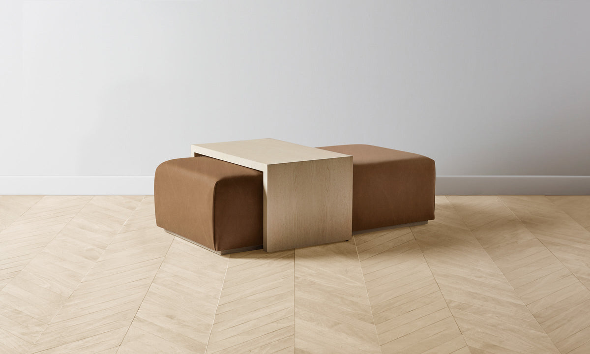 The Bowery Ottoman - Tuscan Leather Cognac