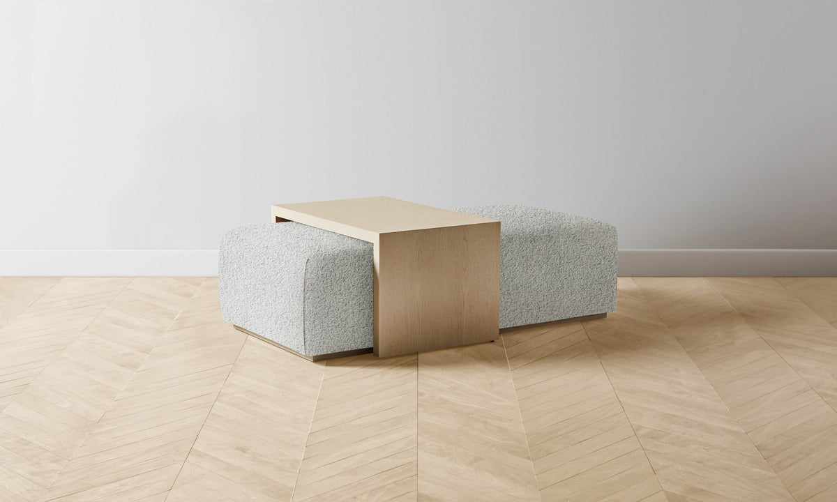 The Bowery Ottoman - Woolen Bouclé Cliff