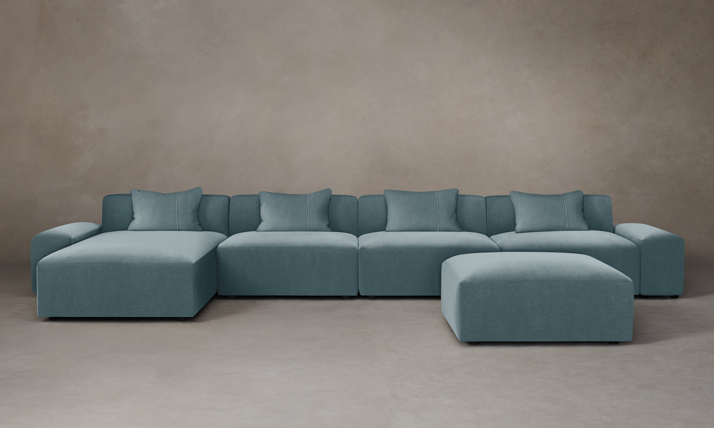 The Breuer Modular Sectional - Mohair Slate Blue