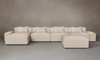 The Breuer Modular Sectional - Pebbled Leather Stone